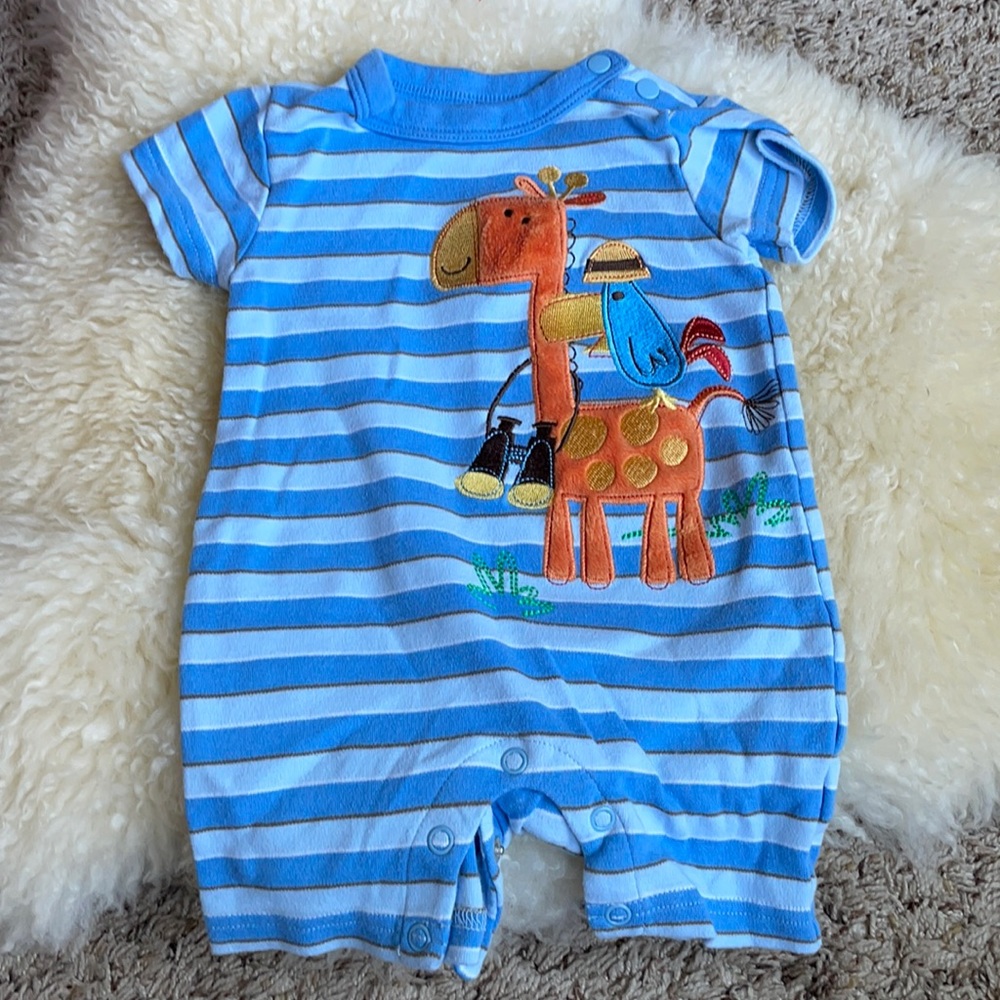 Jumping beans 0-3 mo boys safari romper